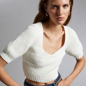 Bishop + Young White Cotton Sweater NWT